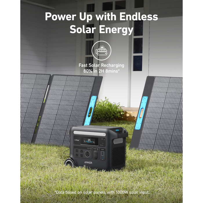 Anker SOLIX F2600 Solar Generator - 2560Wh | 2400W | 400W Solar Panel