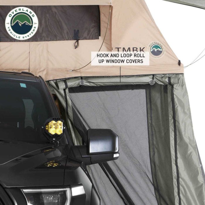 Overland Vehicle Systems ANNEX TMBK Roof Top Tent Annex Green Base With Black Floor & Travel Cover