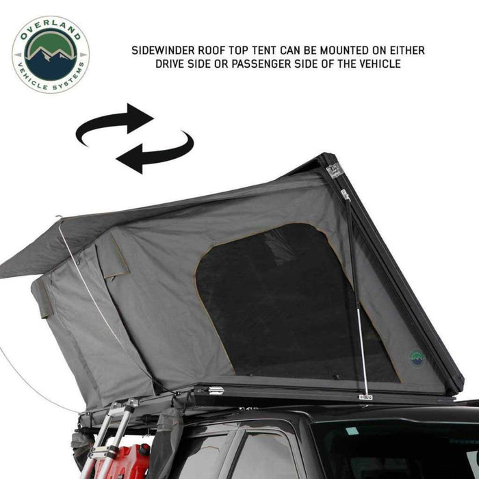 Overland Vehicle Systems Roof Top Tent Sidewinder Aluminum Side Opening Hard Shell Roof Top Tent