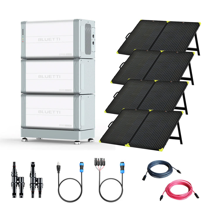 BLUETTI EP900 9,000W 120V/240V Portable Power Station | 10kWh Battery Backup | 4 x 200W Portable Solar Panels